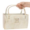 Sac en métal, contenant décoratif, rectangulaire, 26 cm, doré | Floristik24.fr