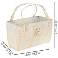 Sac en métal, contenant décoratif, rectangulaire, 26 cm, doré | Floristik24.fr
