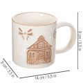 Tasse en céramique motif maison relief beige-brun 9 cm | Floristik24.fr