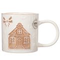Tasse en céramique motif maison relief beige-brun 9 cm | Floristik24.fr