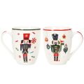 Tasses en céramique 10 cm motifs casse-noisette et sucre d'orge, lot de 2 | Floristik24.fr