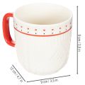 Tasses en céramique blanche avec anse rouge, motif tricot et cœurs, set de 2, 9 cm | Floristik24.fr