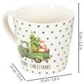 Tasses en céramique Merry Christmas 10 cm Motif voiture de Noël, lot de 2 | Floristik24.fr