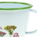 Tasse décorative pot à plantes émaillé Ø 11 cm H. 8 cm