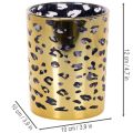 Porte-bougie chauffe-plat en verre à motif léopard, 12 cm | Floristik24.fr