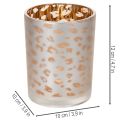 Porte-bougie chauffe-plat en verre à motif léopard, 12 cm | Floristik24.fr