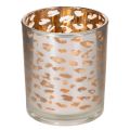 Floristik24 Porte-bougie chauffe-plat en verre à motif léopard bicolore, 8 cm