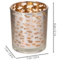 Porte-bougie chauffe-plat en verre à motif léopard bicolore, 8 cm | Floristik24.fr