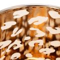 Porte-bougie chauffe-plat en verre à motif léopard bicolore, 8 cm | Floristik24.fr