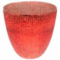 Floristik24 Bougie lanterne en verre vase déco en verre rouge Ø21cm H21.5cm