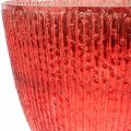 Floristik24 Bougie lanterne en verre vase déco en verre rouge Ø21cm H21.5cm