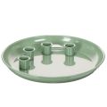 Floristik24 Assiette décorative verte avec 4 porte-bougies - Ø 24 cm