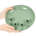 Assiette décorative verte avec 4 porte-bougies - Ø 24 cm | Floristik24.fr