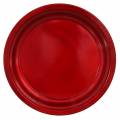 Floristik24 Assiette décorative en métal rouge avec effet glacis Ø38cm