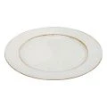 Floristik24 Assiette décorative ronde en plastique rétro blanc marron brillant Ø30cm