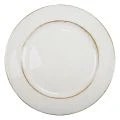 Assiette décorative ronde en plastique rétro blanc marron brillant Ø30cm | Floristik24.fr