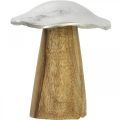 Déco de table champignon métal bois argenté champignon en bois H10cm