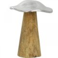 Floristik24 Déco de table champignon métal bois argenté champignon en bois H14cm