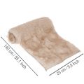 Chemin de table en fausse fourrure beige, bandeau décoratif 24 x 140 cm | Floristik24.fr