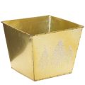 Floristik24 Pots décoratif en métal motif sapin scintillant 18 cm doré