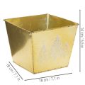 Pots décoratif en métal motif sapin scintillant 18 cm doré | Floristik24.fr