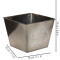 Cache-pot carré en métal avec motif sapins 18cm | Floristik24.fr