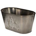 Cache-pot ovale en zinc avec