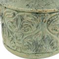 Floristik24 Cache-pot aspect antique vert, pot de fleur or béton Ø9.5cm H10.5cm