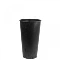 Vase de Table Vase Noir Plastique Anthracite Ø15cm H24cm