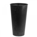 Floristik24 Vase de sol noir Vase plastique anthracite Ø19cm H33cm