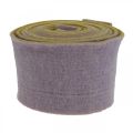 Floristik24 Ruban feutre, ruban pot, ruban laine bicolore jaune moutarde, violet 15cm 5m