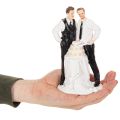 Figurine pour gâteau représentant un couple d'hommes avec un gâteau, 16,5 cm | Floristik24.fr