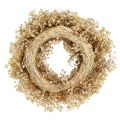 Couronne de fleurs sèches couronne décorative blanchie crème Ø25cm | Floristik24.fr