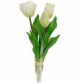 Floristik24 Bouquet de tulipes artificielles Fleurs en soie Tulipes Real Touch Blanc