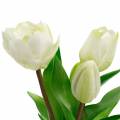 Floristik24 Bouquet de tulipes artificielles Fleurs en soie Tulipes Real Touch Blanc