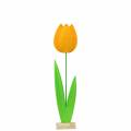 Floristik24 Feutre fleur tulipe jaune H68cm