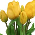 Tulipe fleur artificielle jaune real touch décoration printanière 38cm bouquet de 7pcs