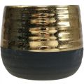 Floristik24 Cache-Pot Céramique Noir Doré Ø13cm H12.5cm