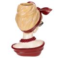 Vase tête femme en résine avec