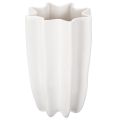 Floristik24 Vase en céramique blanche ondulée 24 cm pour fleurs séchées