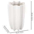 Vase en céramique blanche ondulée 24 cm pour fleurs séchées | Floristik24.fr