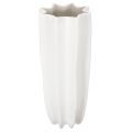Floristik24 Vase Décorative en Céramique Blanche 38 cm avec Surface Striée