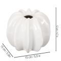 Vase en céramique blanche en forme de citrouille 15 cm décoration intérieure | Floristik24.fr
