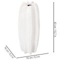 Vase en céramique blanche rainurée pour fleurs séchées 40 cm | Floristik24.fr