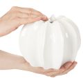 Vase décorative citrouille blanche brillante 19 cm pour fleurs artificielles | Floristik24.fr