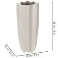 Vase haut ondulé en céramique gris taupe mat 38 cm | Floristik24.fr