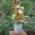 Floristik24 Vase Concrete White Flower vase avec fleurs en relief vintage Ø18cm