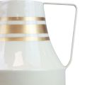 Floristik24 Vase anse métal pichet décoratif gris/crème/doré Ø17cm H23cm