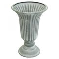 Floristik24 Vase décoratif vase coupe vintage vase gobelet gris H21,5cm Ø15cm