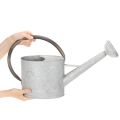 Arrosoir vintage en métal gris argenté, élégant objet de décoration de jardin, vase à fleurs, L 53 cm x H 29 cm | Floristik24.fr